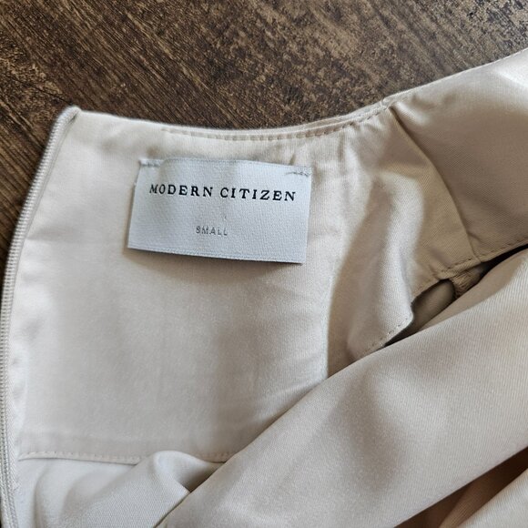 Modern Citizen Joanne Satin Sheen Knee Length Sleeveless Dress, S, Cream - Picture 9 of 11